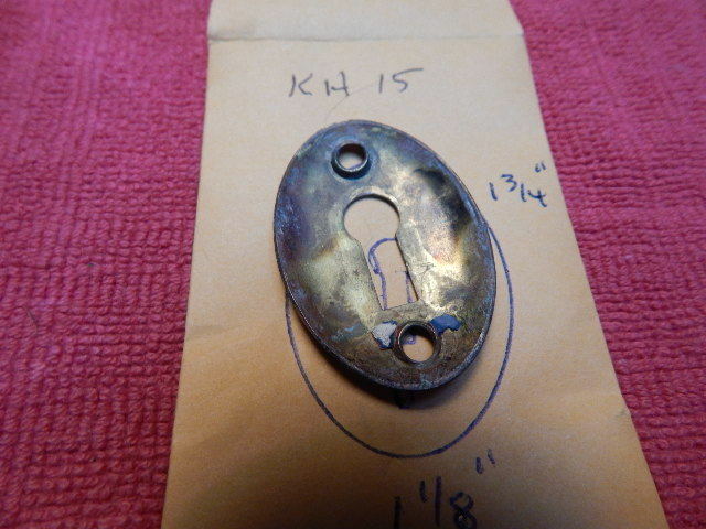 Antique Door Key Hole Escutcheon Brass Oval (KH19)