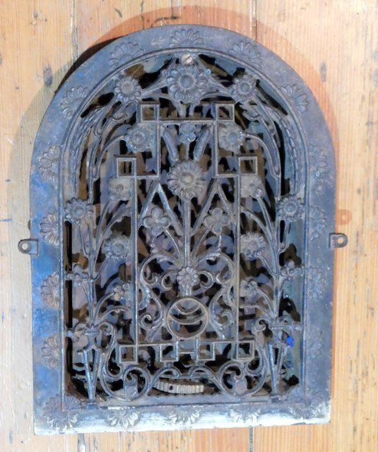Antique Cast Iron Floral Grate - Vent AWESOME - Tombstone