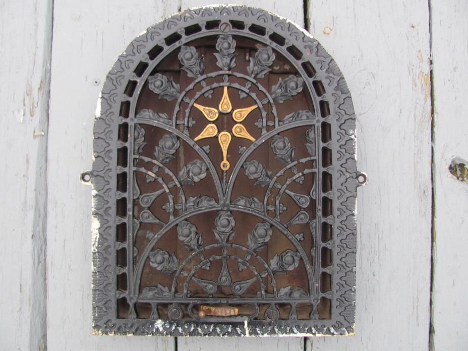 Vintage Cast Iron Register Vent Grate Arch Dome Top Floral Victorian 14
