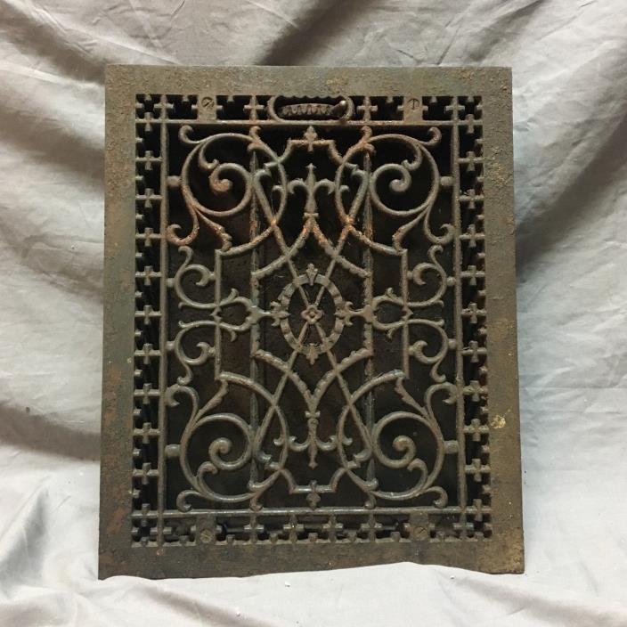 Antique Cast Iron Victorian Heat Grate Floor Register 12x15  Vtg Old   13-18C