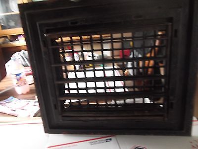 Large Antique Cast Iron Heat Grate Wall Register with outer frame. used