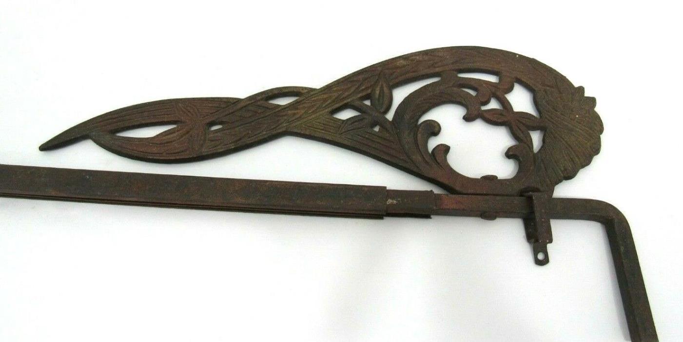 Vintage Antique Style Cast Iron Sign Holder Adjustable Length Bar