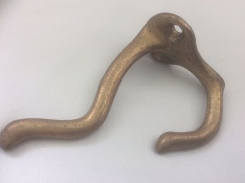 Vintage Salvage Double Hook  Brass Coat Hat Towel Robe Wall Mount 3