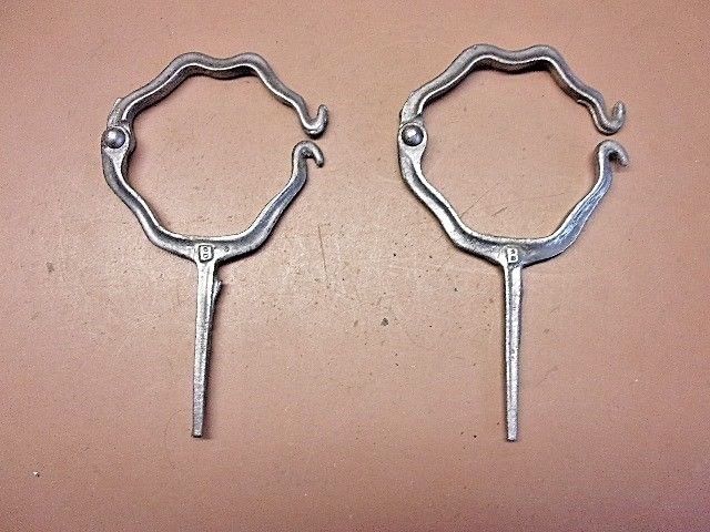 NICE PAIR OF OLD CAST IRON RAIN GUTTER BRACKETS Both Marked 'B 3' for Repurpose