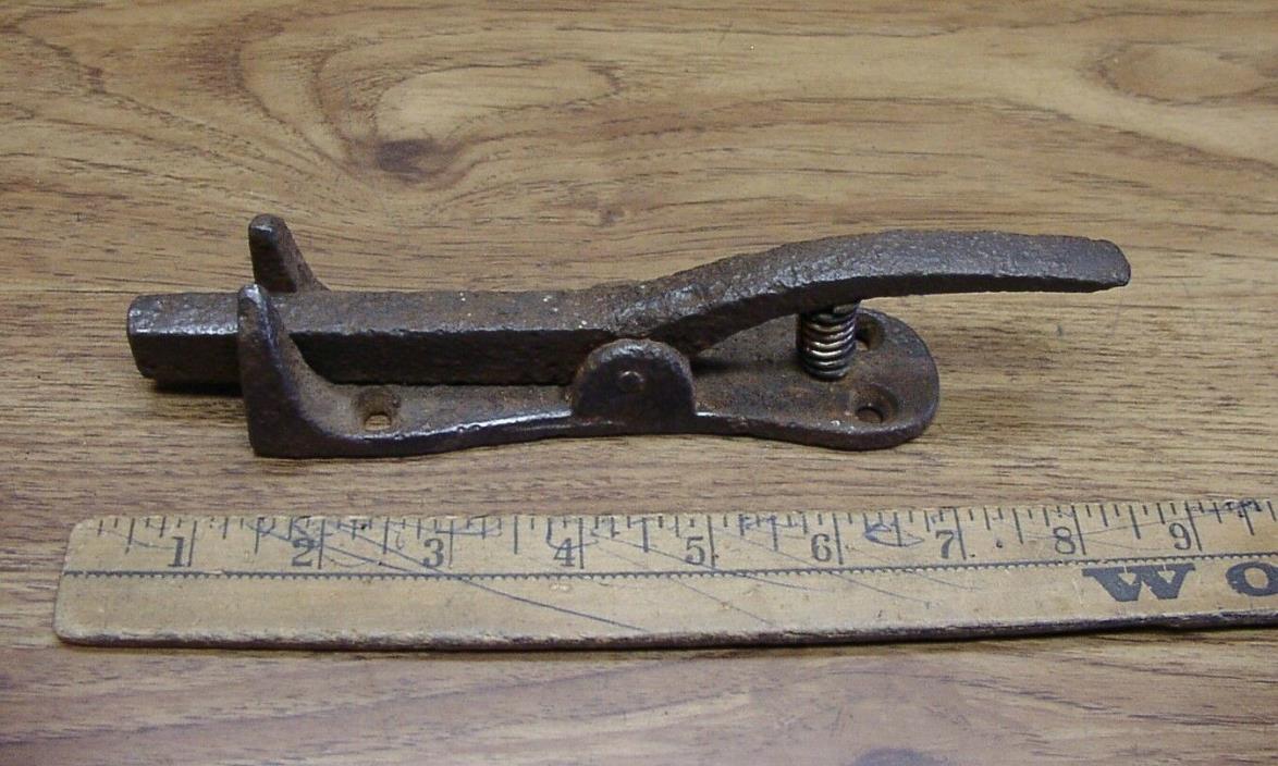 Antique Blacksmith Hand Forged Spring Assist Latch,5-15/16