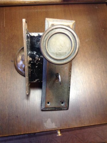 ANTIQUE Vintage 1800's VICTORIAN Salvage MORTISE Iron DOOR LOCK & SKELETON KEY