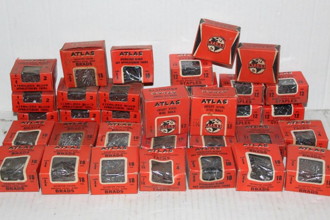 Atlas Vintage Nails Tacks Staples Mixed Lot Henderson KY Fairhaven MA