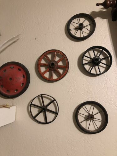 6 Antique Wooden Wheels