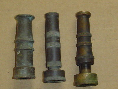 Lot of 3 Vintage Brass Water Hose faucet nozzle Nelson USA Industrial art tool