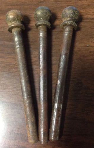 3 ANTIQUE VINTAGE CAST IRON  BALL TOP DOOR HINGE PIN PARTS