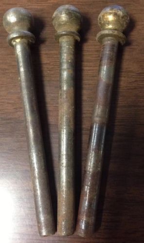 3 ANTIQUE VINTAGE CAST IRON  BALL TOP DOOR HINGE PIN PARTS ~ ~