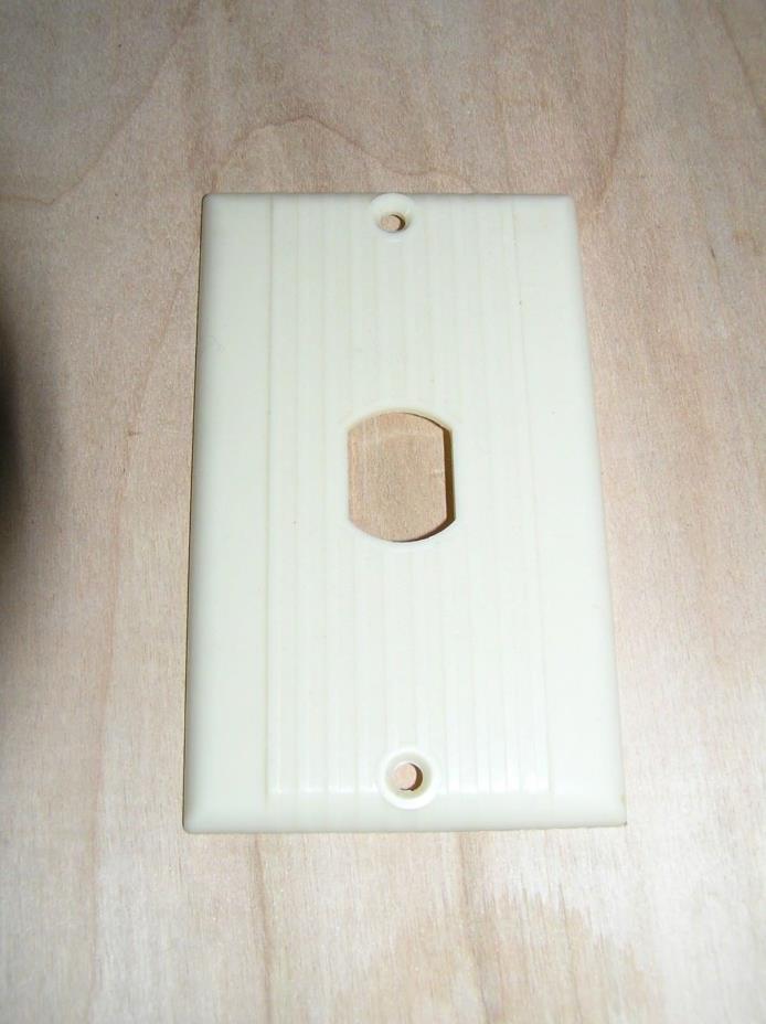 Vintage Ivory Bakelite Uniline Single Switch Plate Cover Lined Art Deco