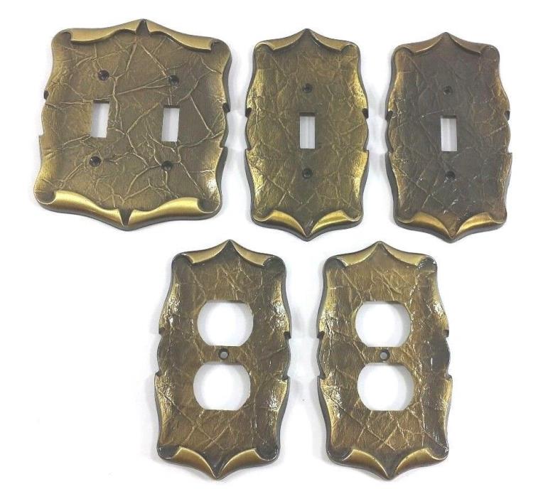 Set of 5 Amerock Light Switch / Outlet Cover Plates Carriage House Antique