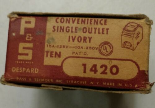 Vintage P&S Convenience Single Outlet 1420 Ivory Package Of 10