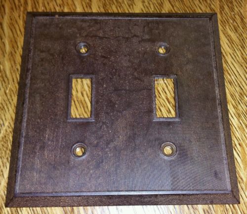 Vintage Early Mid Century BAKELITE Ribbed Double Wall Light Switch Plate Cover