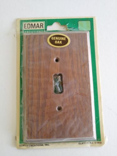 Vintage edmar Genuine Oak Light Plate Switch Plate Nos New