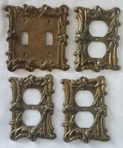 Vintage Light Switch Cover & Electric outlets/Edmar, metal , French