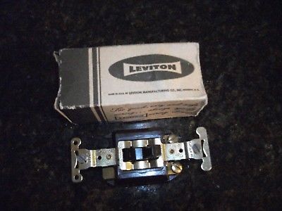 Vintage Leviton Brown Silent Mercury Flush Toggle Switch w Box