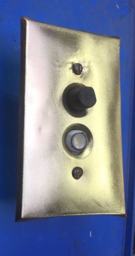 VINTAGE Arrow PUSH BUTTON LIGHT SWITCH PORCELAIN, BRASS AND MOTHER OF PEARL