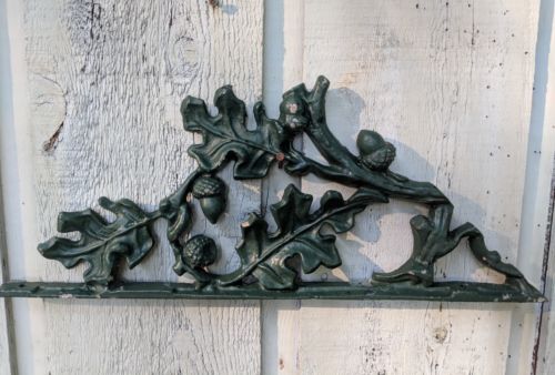 Vintage Wrought Iron Architectural Piece Oak Leaves & Acorns 17 3/4