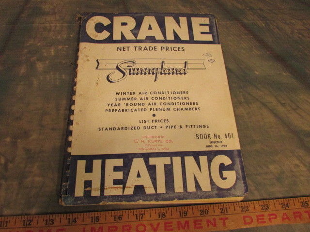 Vintage Crane SUNNYLAND heating book advertising 1958 plumbing