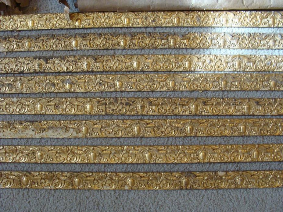 Antique Victorian Picture Rail Molding Gilt Wood Lot of xx feet New / Old Stock