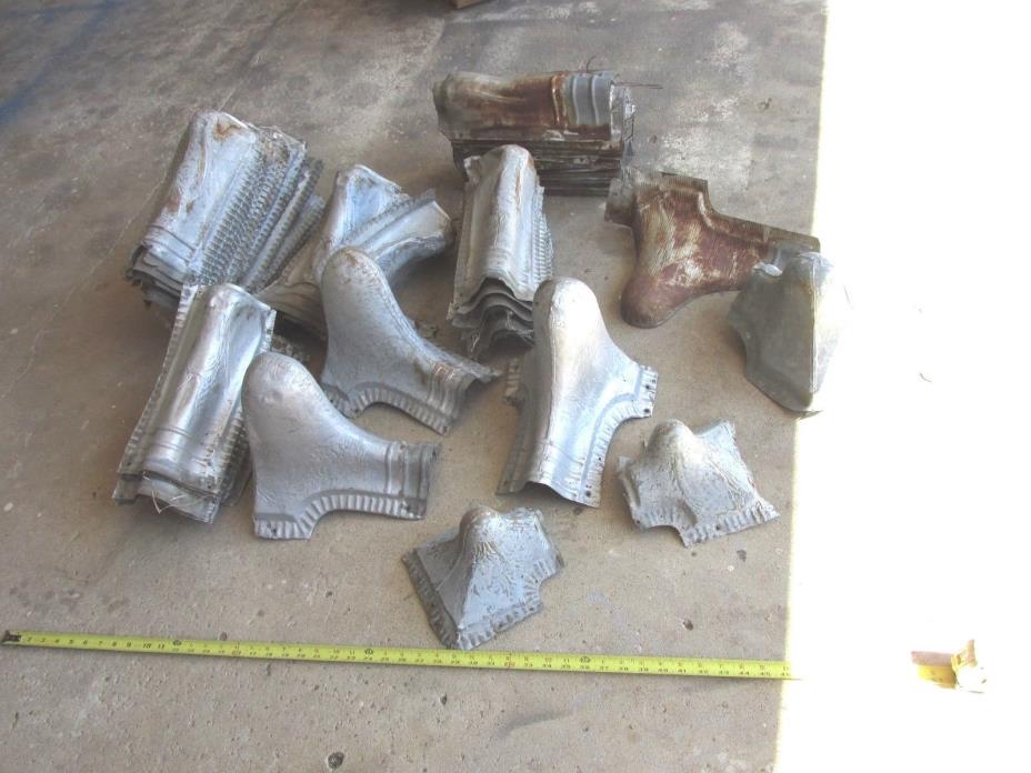 75 PCS  OLD METAL BARN ROOF  RIDGE TRIM AND END GABBLE CAPS