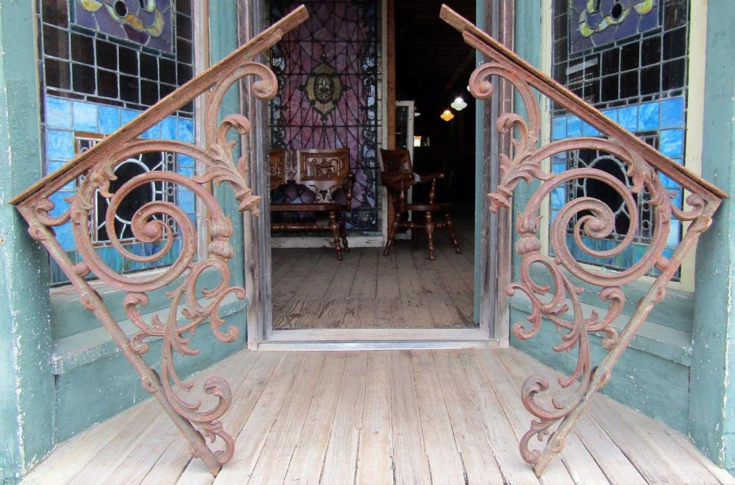 HUGE PAIR OF ANTIQUE VICTORIAN CAST IRON BRACKETS
