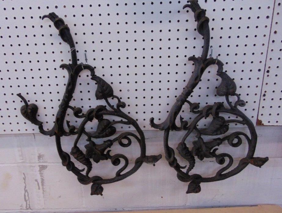 Architectural Salvage Cast Iron Pieces-Wall Hanging-Pair