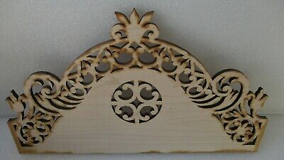 BELL FLOWER PIERCE CARVED MAPLE MIRROR CREST PEDIMENT NEW UNFINISHED