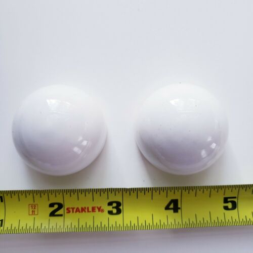 Pair of White Porcelain Bolt Caps Covers Round 1.5 Inch