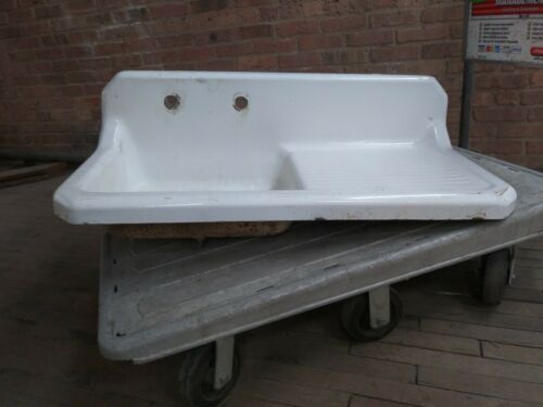 Vintage Richmond Cast Iron Drainboard Farmhouse Porcelain Sink 1941 42