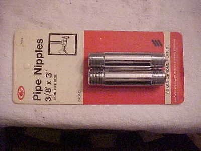 2 Circa 1970's New Old Stock / NOS Chrome Plated Brass 3/8