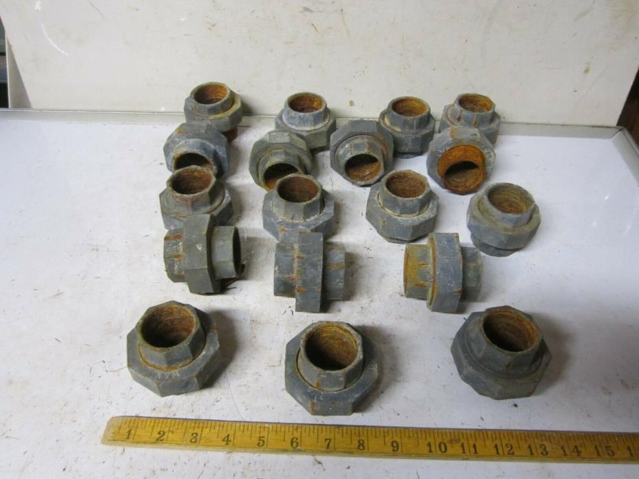 Lot 18 Old Galvanized Rusted Up Pipe Plumbing Union 1 1/2