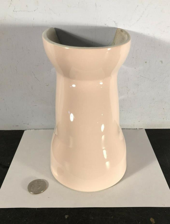 Antique vtg pale pink wall hung toilet talk pipe cover porcelain part rare 1927