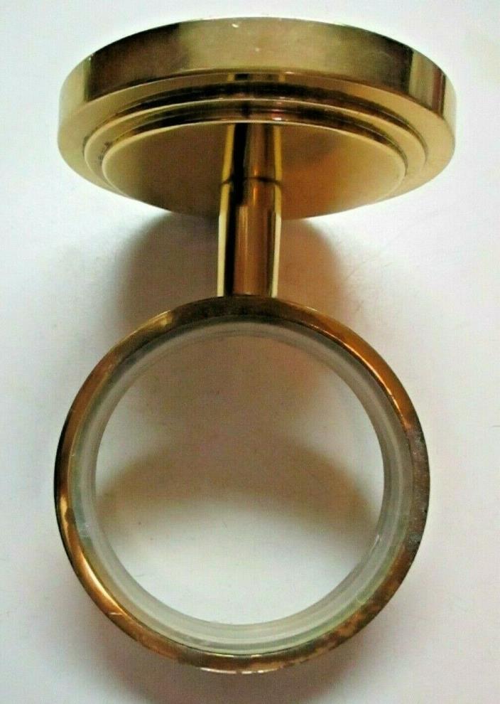 Vintage Ginger Bathroom Shiny Cast Brass Tumbler Glass Cup Holder Wall Mount