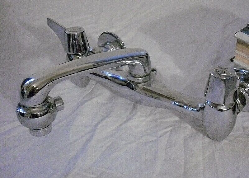 VINTAGE CHROME MID CENTURY WALL MOUNT FAUCET -  AMERICAN STANDARD
