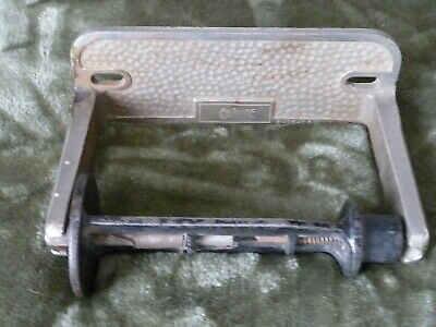 ANTIQUE CAST IRON SPRING LOADED TOILET PAPER HOLDER THE ECONOMY PATD FEB. 9 1915