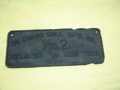 Vintage Original De Loach Mill Atlanta New York Cast Iron Industrial Plaque Sign