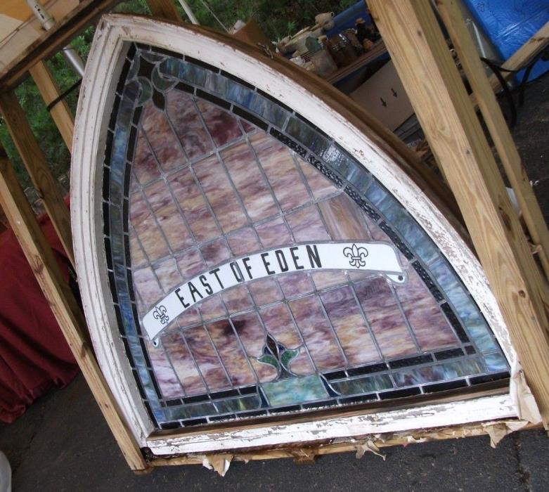 NICE FIND!! Awesome 1890's Large Cathedral Leaded Glass Window-BIN/BO