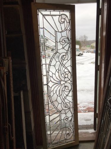 SG 2655 antique textured beveled Jeweled transom window 22.25 x 81