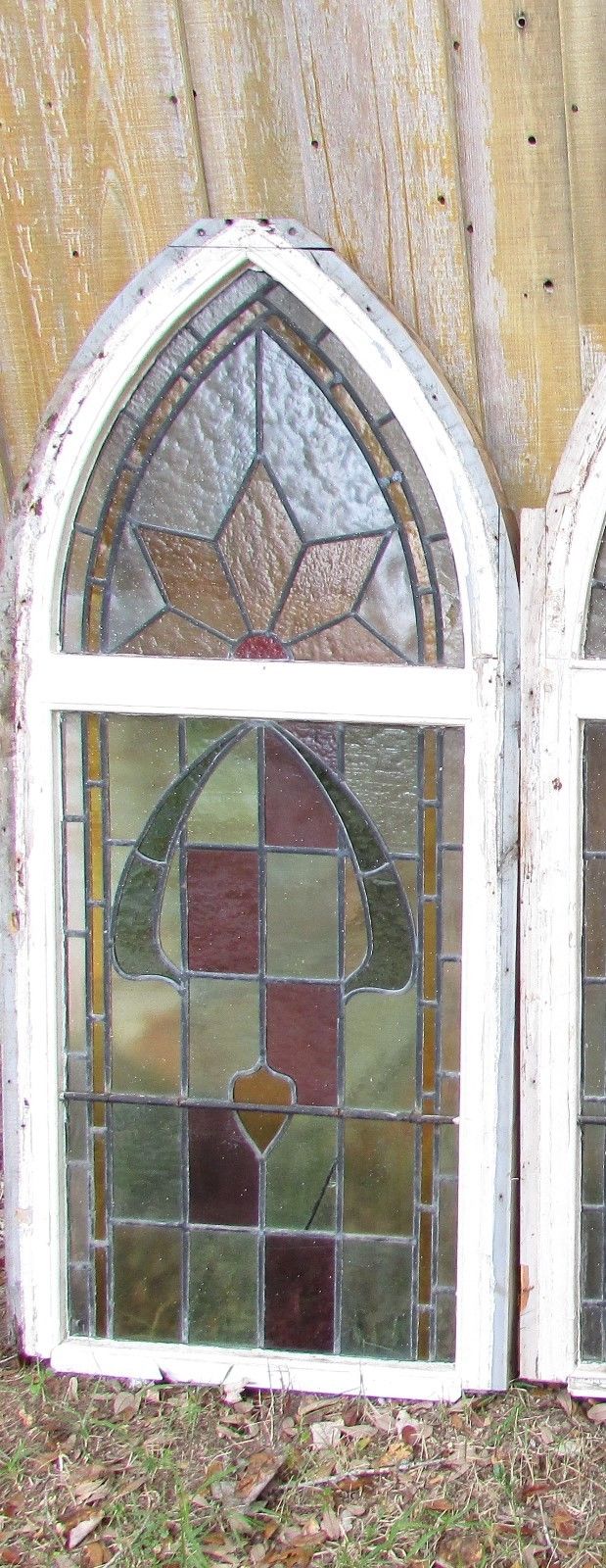 antique stained glass window.....Very Old......3 Avaliable.
