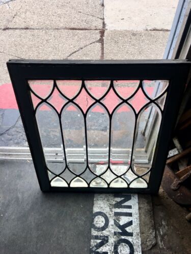 Beautiful Old Architectural antique Heavy beveled glass window Geometric Oval