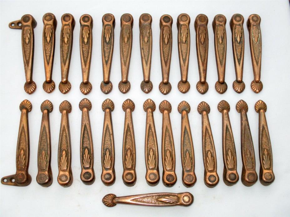 Superb set of 13 Pairs Art Deco Stair Carpet Coppered Iron Clips Grippers +spare