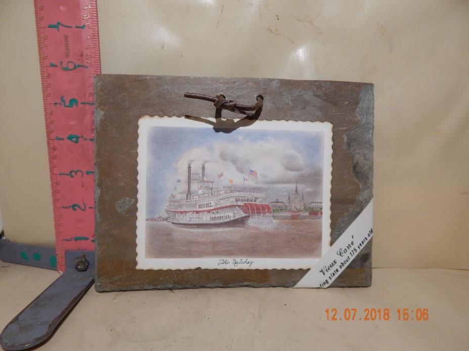 VIEUX CARRE' ROOFING SLATE CARD - THE RIVERBOAT NATCHEZ - NEW , NO DAMAGE!