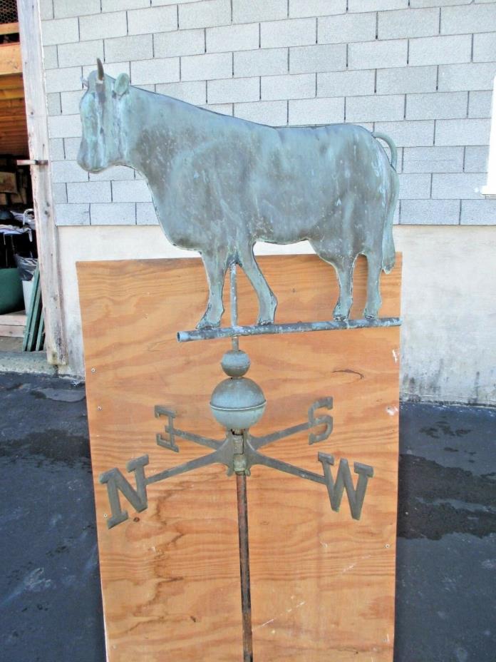 Vintage Copper Cow Full Bodied Weather vane Large