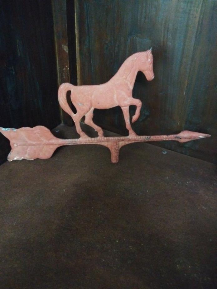 VINTAGE PRANCING HORSE & ARROW WEATHERVANE TOP CAST ALUMINUM