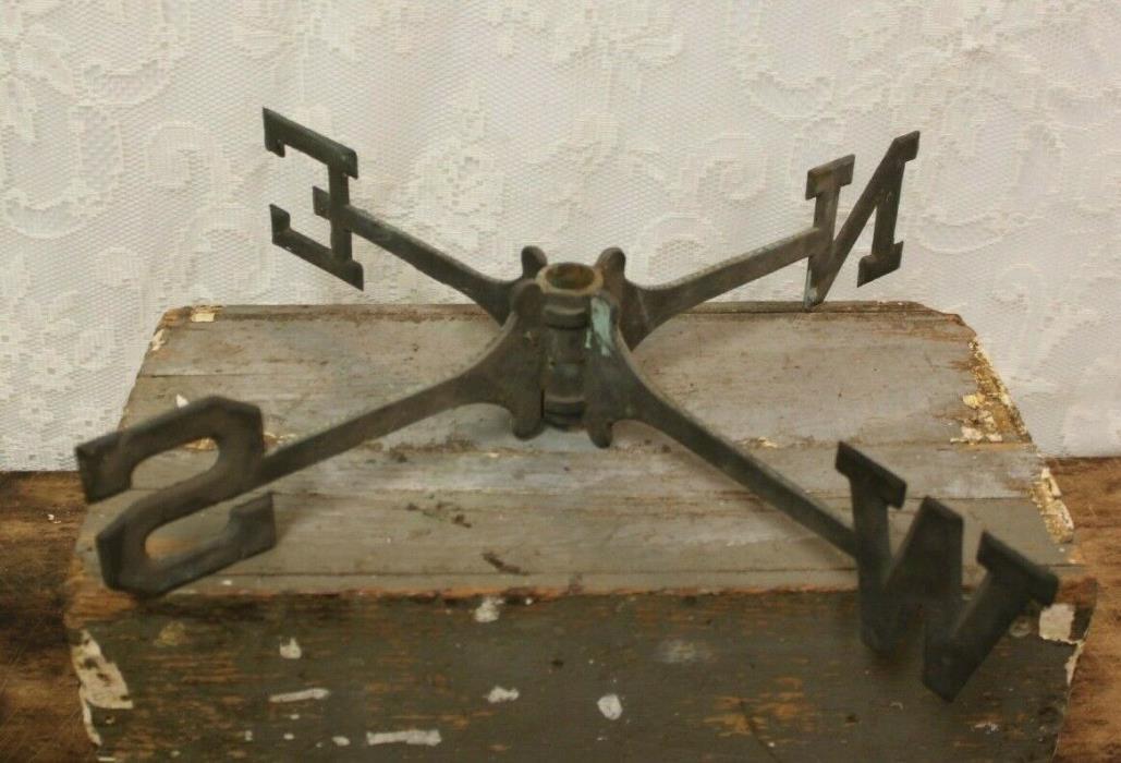 Antique BRASS Weathervane Lightning Rod Directional Arms  18