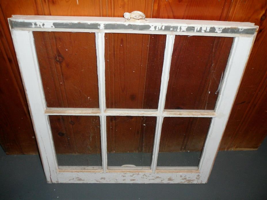 VINTAGE ANTIQUE WOOD WINDOW 6 PANE SASH 28 X 28 PICTURE FAME PINTREST