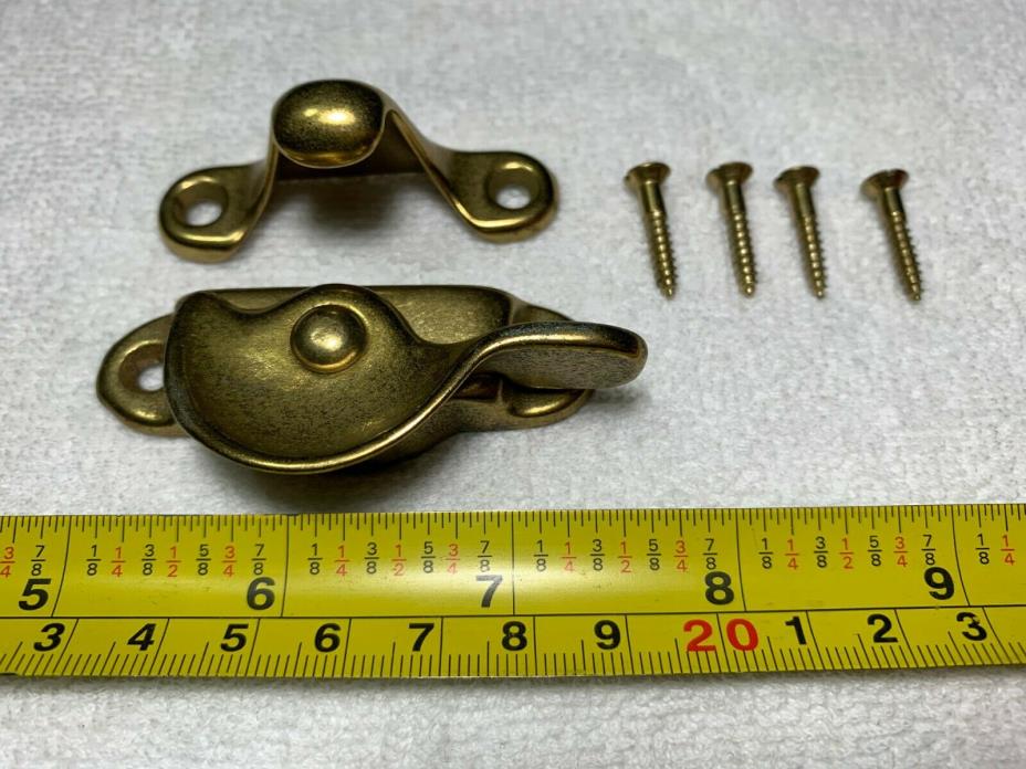 New, Antique Vintage Sargent Brass Rotating Window Sash Lock Latches